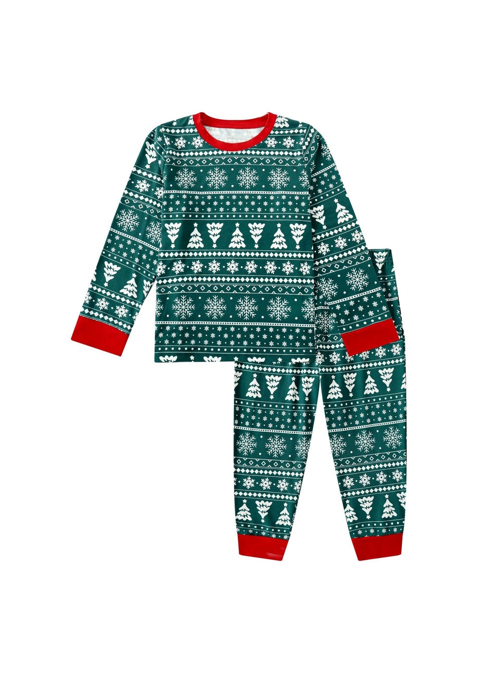 My Christmas Pyjamas Green Yuletide Children's Two-Piece Long Matching Pyjama Set (18m-14yrs)