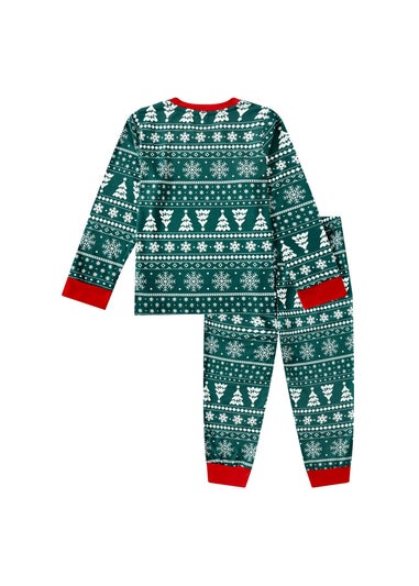 My Christmas Pyjamas Green Yuletide Children's Two-Piece Long Matching Pyjama Set (18m-14yrs)