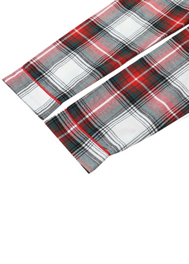 My Christmas Pyjamas White Tidings & Tartan Children's Two-Piece Long Matching Pyjama Set (18m-14yrs)