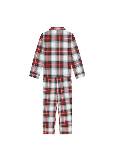My Christmas Pyjamas White Tidings & Tartan Children's Two-Piece Long Matching Pyjama Set (18m-14yrs)