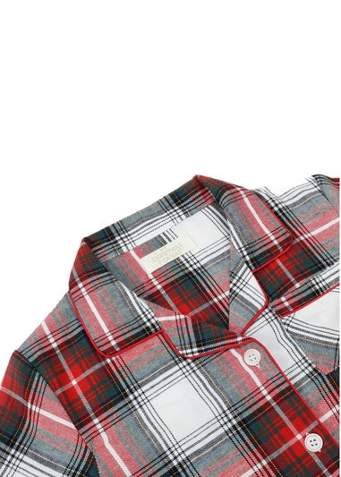 My Christmas Pyjamas White Tidings & Tartan Children's Two-Piece Long Matching Pyjama Set (18m-14yrs)