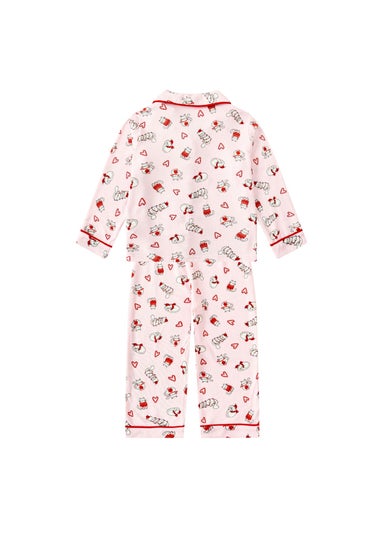 My Christmas Pyjamas Pink Feline Festive Children's Two-Piece Long Matching Pyjama Set (18m-14yrs)