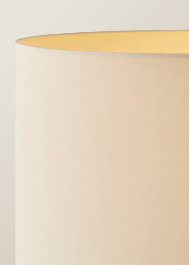 ValueLights Hiru Black 3 Tier Shelf Floor Lamp with Natural Drum Shade