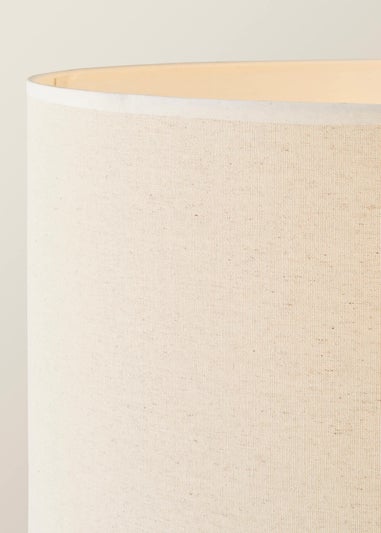 ValueLights Hiru Black 3 Tier Shelf Floor Lamp with White Trim Linen Shade