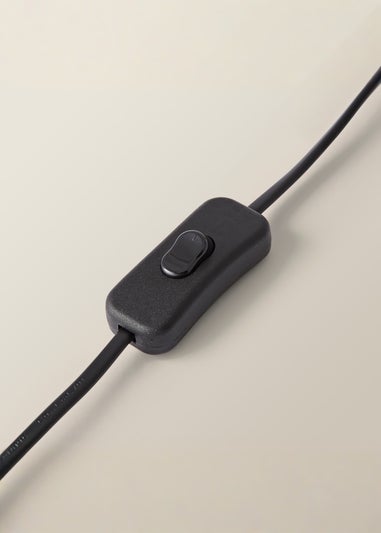 ValueLights Hiru Black 3 Tier Shelf Floor Lamp with White Trim Linen Shade