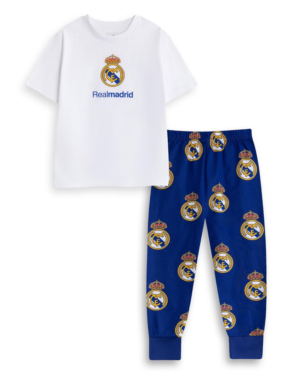 Vanilla Underground Real Madrid Logo Kids Short Sleeve Long Leg Pyjama Set (18mnths - 14 yrs)