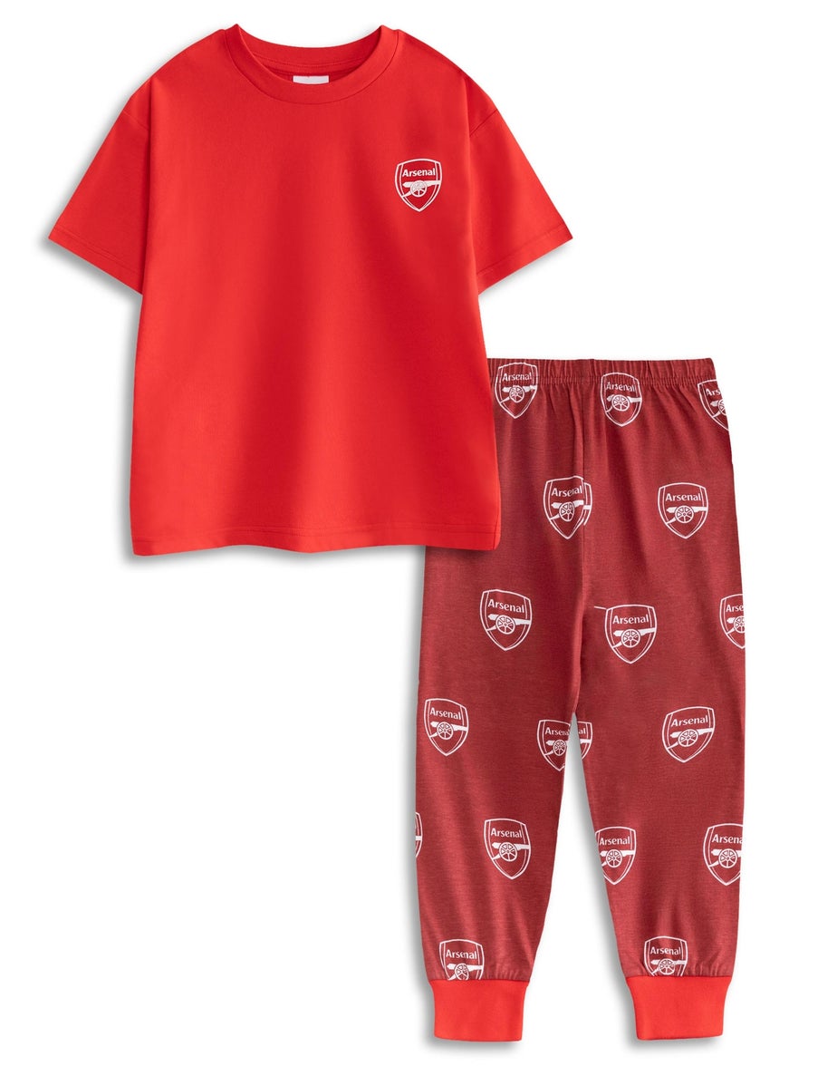 Vanilla Underground Arsenal Logo Red Kids Short Sleeve Long Leg Pyjama Set (18mnths - 14 yrs)