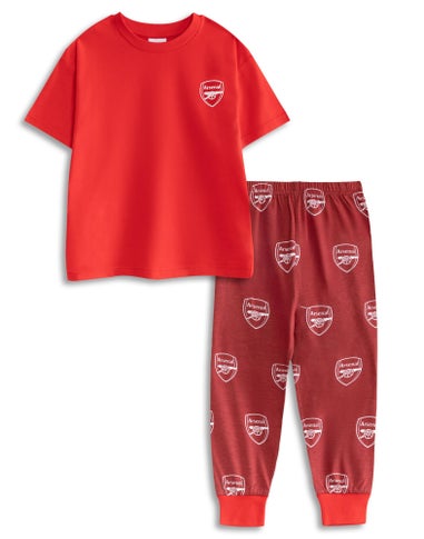 Vanilla Underground Arsenal Logo Red Kids Short Sleeve Long Leg Pyjama Set (18mnths - 14 yrs)