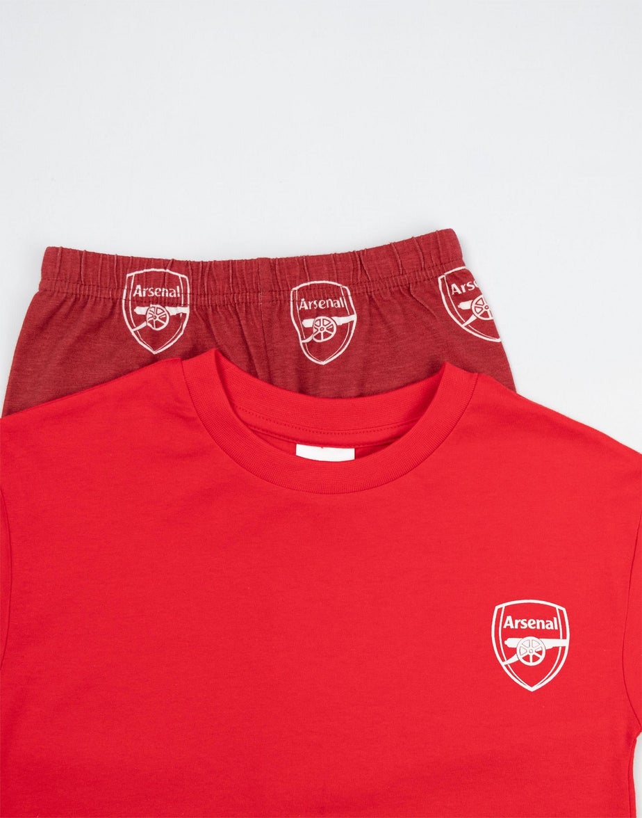 Vanilla Underground Arsenal Logo Red Kids Short Sleeve Long Leg Pyjama Set (18mnths - 14 yrs)