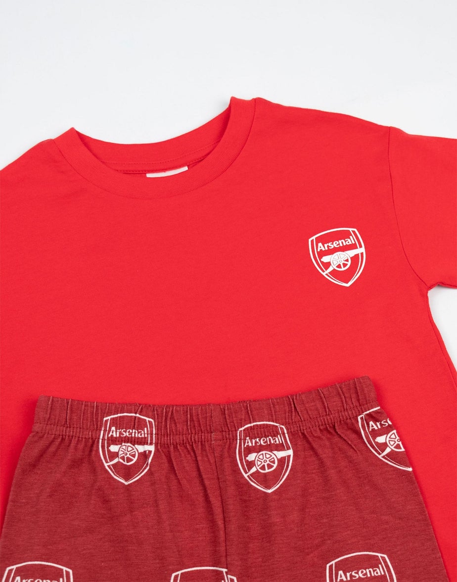 Vanilla Underground Arsenal Logo Red Kids Short Sleeve Long Leg Pyjama Set (18mnths - 14 yrs)