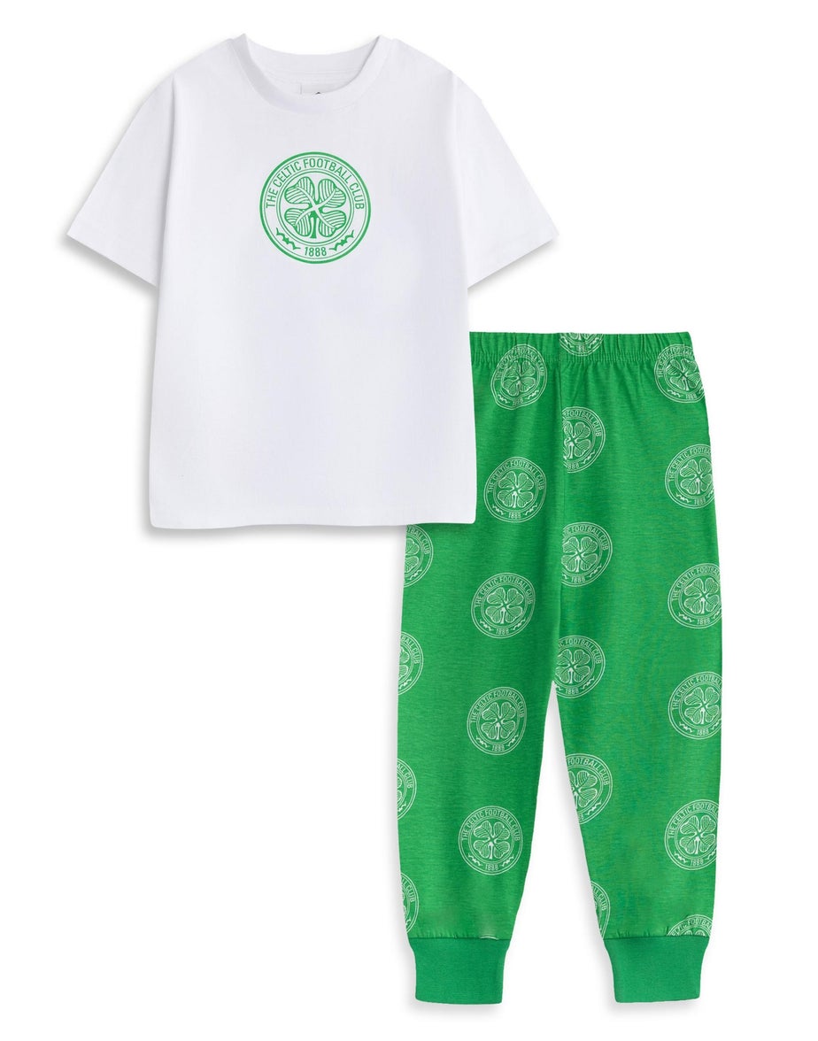 Vanilla Underground Celtic Logo Kids Green Short Sleeve Long Leg Pyjama Set (18mnths - 14 yrs)