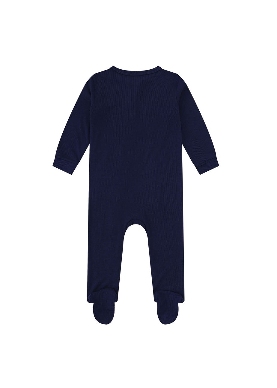 My Christmas Pyjamas Sapphire Blue Midnight Jewel Baby's One-Piece Matching Pyjama Sleepsuit (0m-18m)