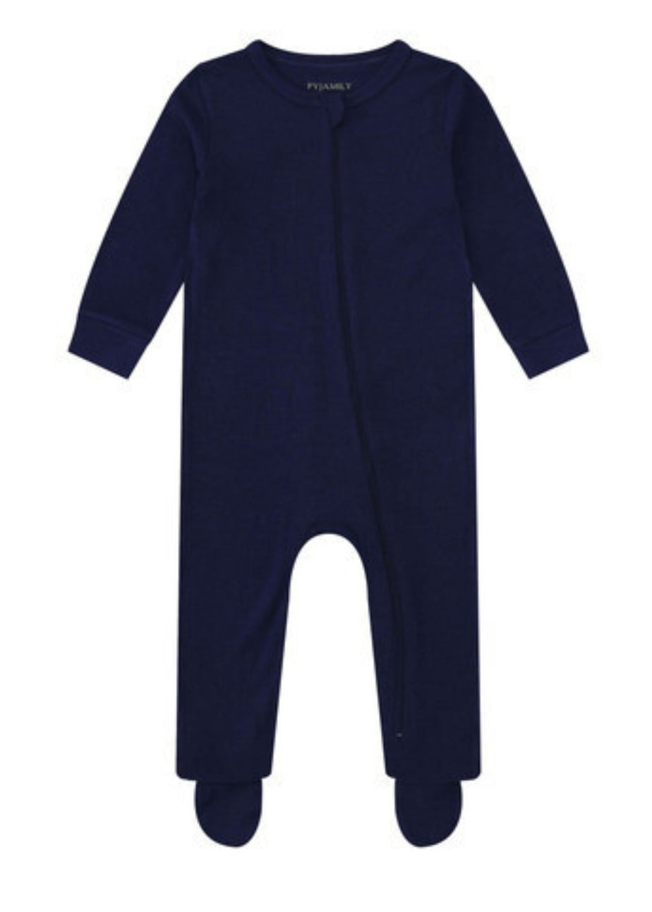 My Christmas Pyjamas Sapphire Blue Midnight Jewel Baby's One-Piece Matching Pyjama Sleepsuit (0m-18m)