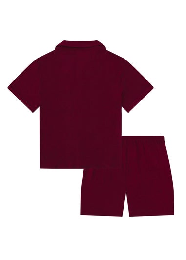 My Christmas Pyjamas Rich Burgundy Midnight Jewel Two-Piece Short Matching Pyjama Set