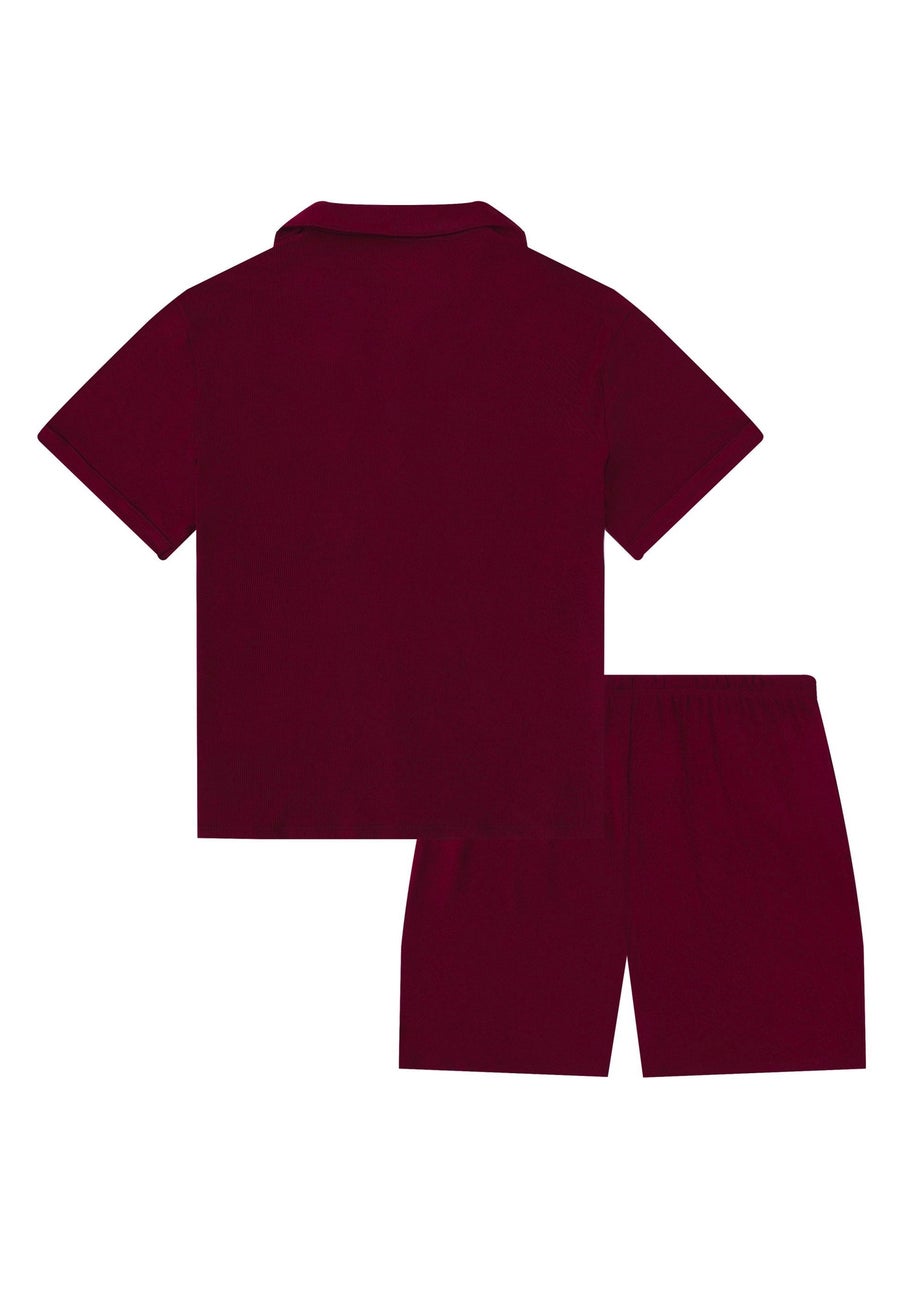 My Christmas Pyjamas Rich Burgundy Midnight Jewel Two-Piece Short Matching Pyjama Set