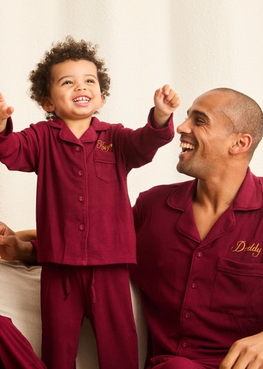 My Christmas Pyjamas Rich Burgundy Midnight Jewel Two-Piece Short Matching Pyjama Set