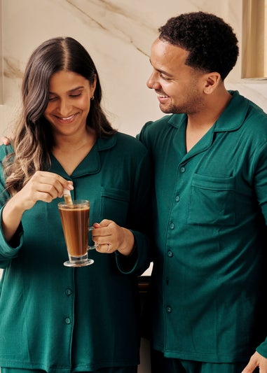 My Christmas Pyjamas Emerald Green Midnight Jewel Two-Piece Long Matching Pyjama Set