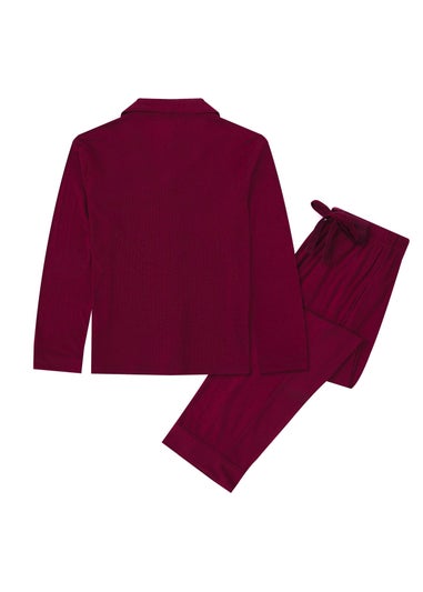 My Christmas Pyjamas Rich Burgundy Midnight Jewel Two-Piece Long Matching Pyjama Set