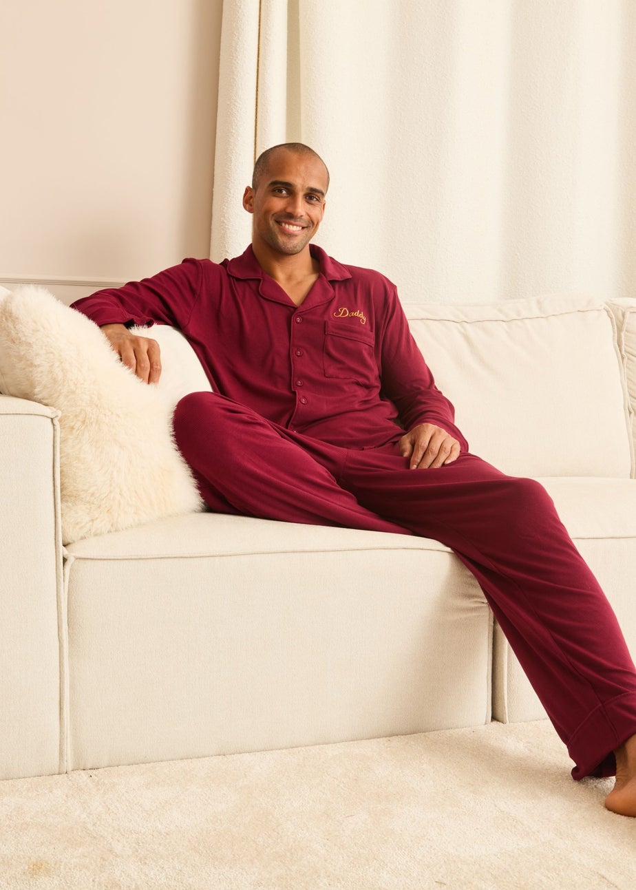 My Christmas Pyjamas Rich Burgundy Midnight Jewel Two-Piece Long Matching Pyjama Set