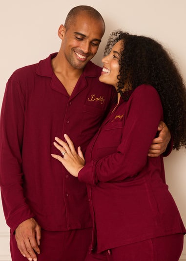 My Christmas Pyjamas Rich Burgundy Midnight Jewel Two-Piece Long Matching Pyjama Set