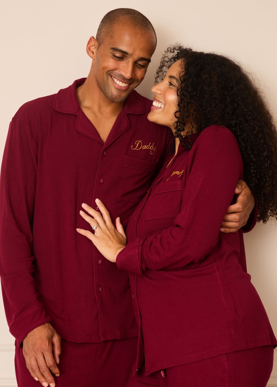 My Christmas Pyjamas Rich Burgundy Midnight Jewel Two-Piece Long Matching Pyjama Set