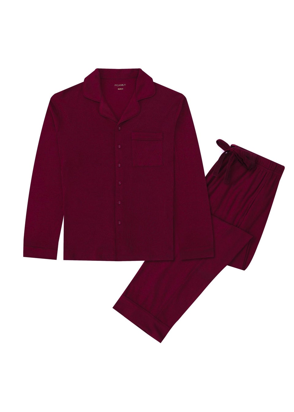 My Christmas Pyjamas Rich Burgundy Midnight Jewel Two-Piece Long Matching Pyjama Set