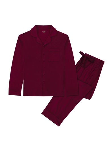 My Christmas Pyjamas Rich Burgundy Midnight Jewel Two-Piece Long Matching Pyjama Set