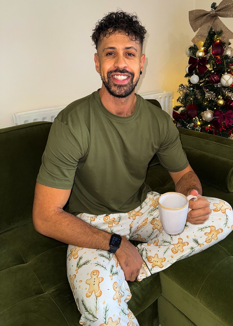 My Christmas Pyjamas White Gumdrop Buttons Two-Piece Long Matching Pyjama Set (Short Sleeve)