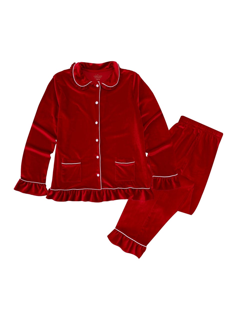 My Christmas Pyjamas Red Velvet Rouge Two-Piece Long Matching Pyjama Set