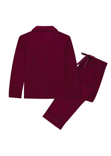 My Christmas Pyjamas Rich Burgundy Midnight Jewel Two-Piece Long Matching Pyjama Set