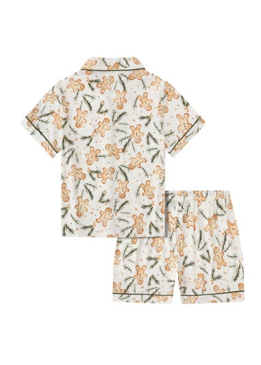 My Christmas Pyjamas White Gumdrop Buttons Two Piece Short Matching Pyjama Set