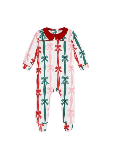 My Christmas Pyjamas White Sugar Plum Baby's One-Piece Matching Pyjama Sleepsuit (0m-18m)