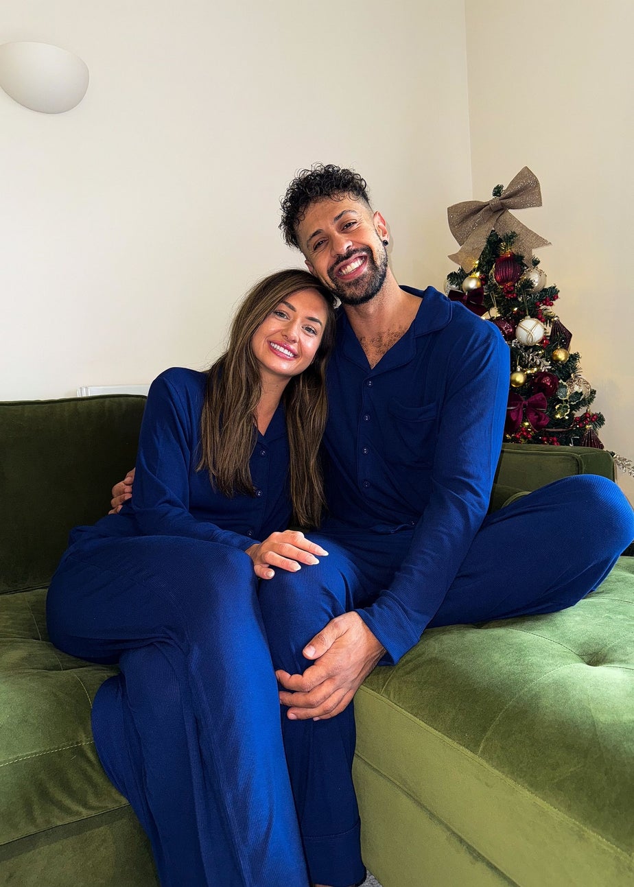 My Christmas Pyjamas Sapphire Blue Midnight Jewel Two Piece Long Matching Pyjama Set