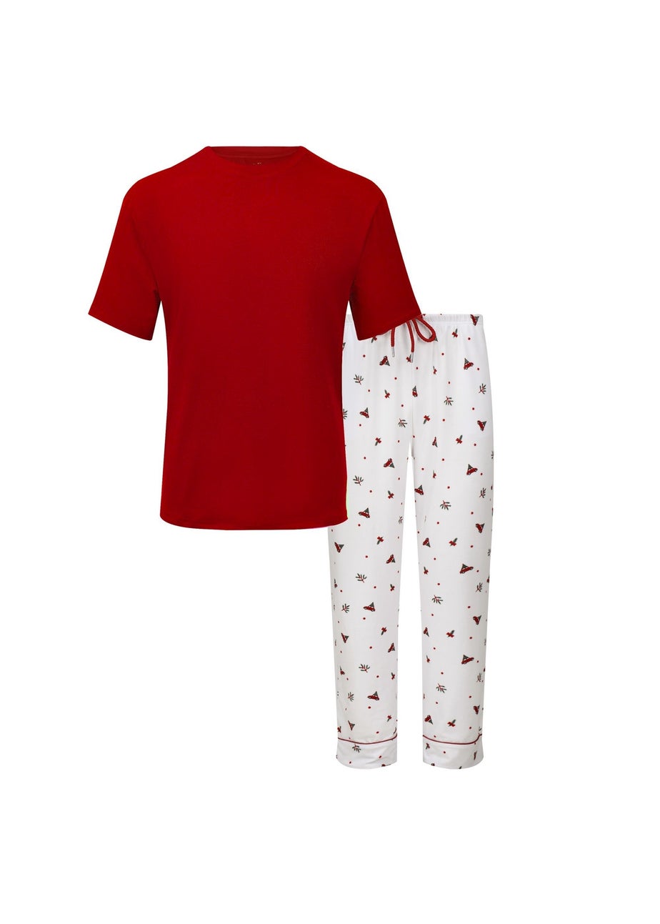 My Christmas Pyjamas White Driving Home For Christmas Two-Piece Long Matching Pyjama Set (Short Sleeve)