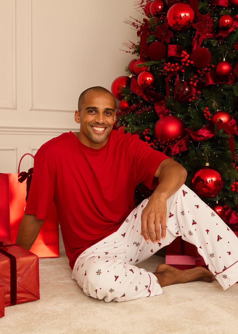 My Christmas Pyjamas White Driving Home For Christmas Two-Piece Long Matching Pyjama Set (Short Sleeve)