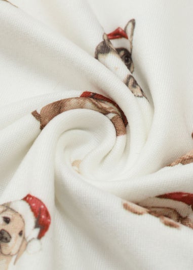 My Christmas Pyjamas Cream Santa Paws Two Piece Long Matching Pyjama Set