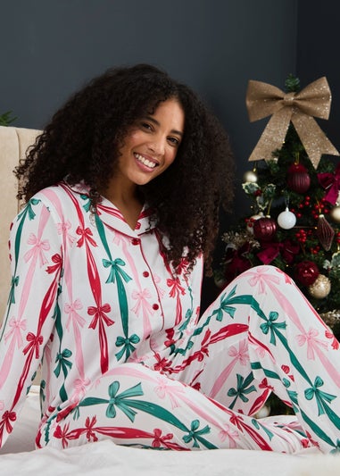 My Christmas Pyjamas White Sugar Plum Two-Piece Long Matching Pyjama Set