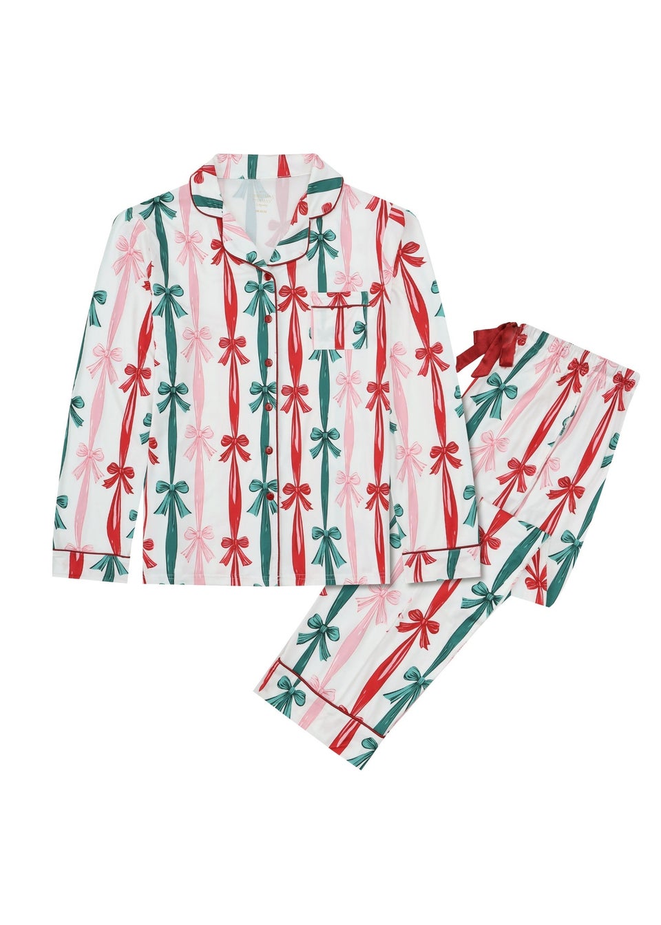 My Christmas Pyjamas White Sugar Plum Two-Piece Long Matching Pyjama Set