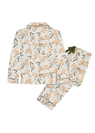 My Christmas Pyjamas White Gumdrop Buttons Two Piece Long Matching Pyjama Set