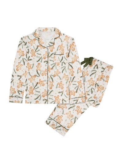 My Christmas Pyjamas White Gumdrop Buttons Two Piece Long Matching Pyjama Set