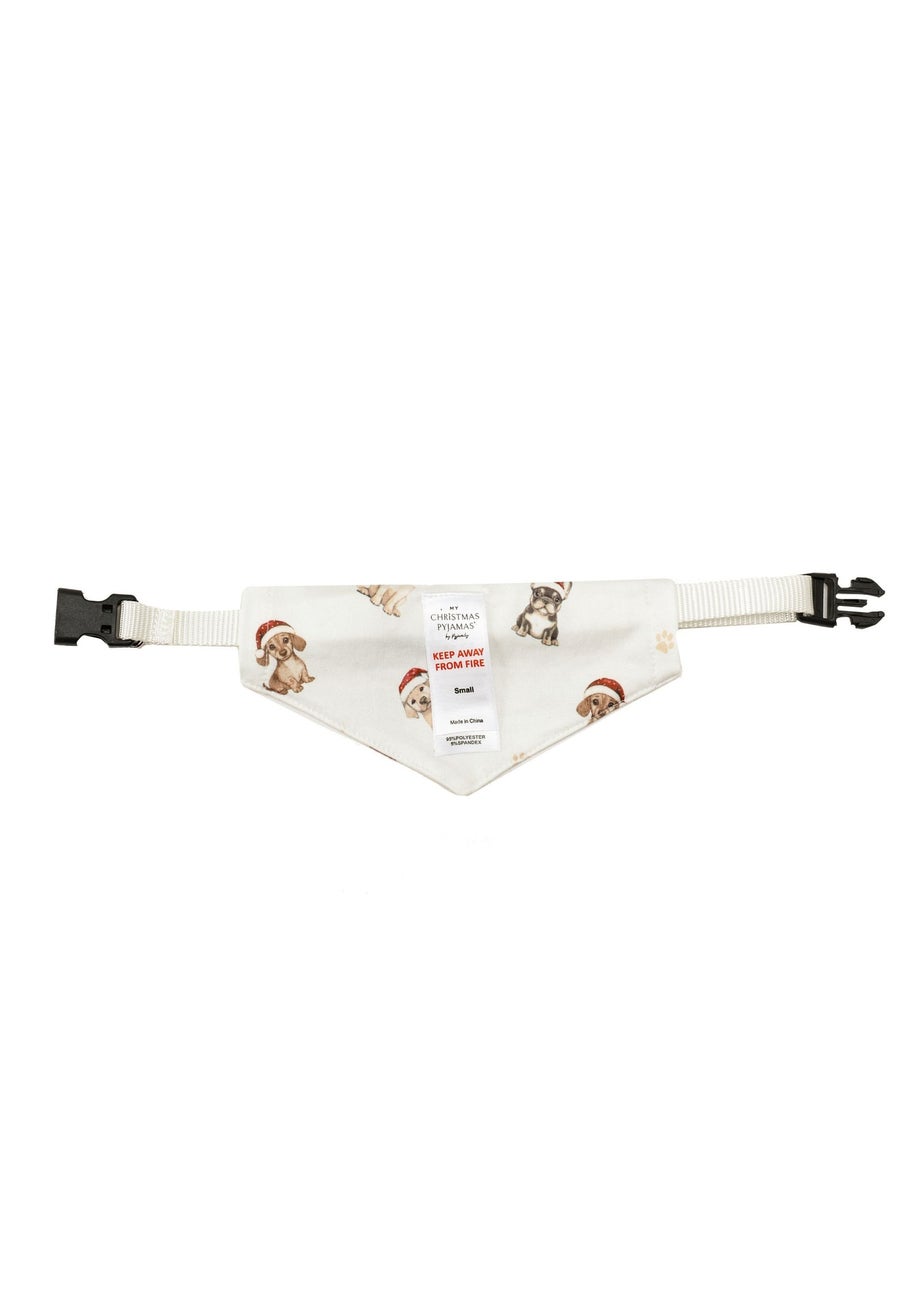 My Christmas Pyjamas Cream Santa Paws Pet Matching Bandana