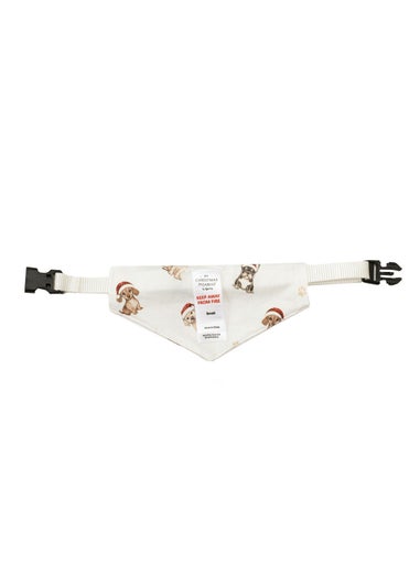 My Christmas Pyjamas Cream Santa Paws Pet Matching Bandana