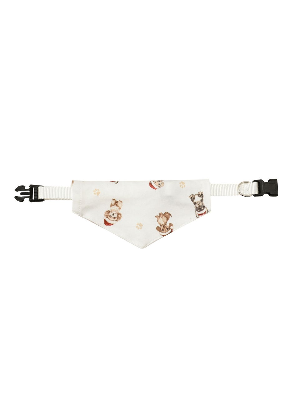 My Christmas Pyjamas Cream Santa Paws Pet Matching Bandana
