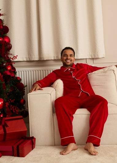 My Christmas Pyjamas Red Velvet Rouge Two Piece Long Matching Pyjama Set