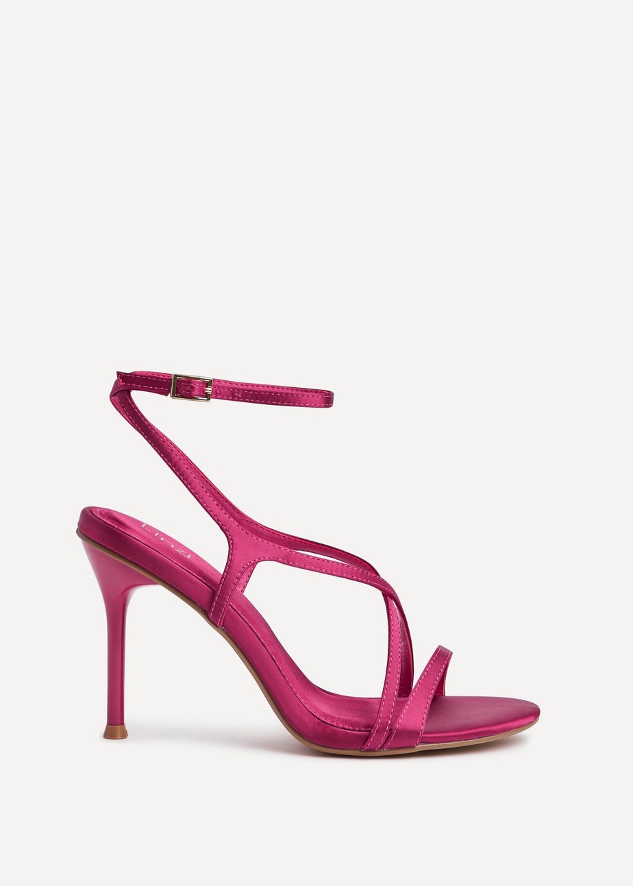 Linzi Taliya Fuchsia Satin Strappy Stiletto Heels