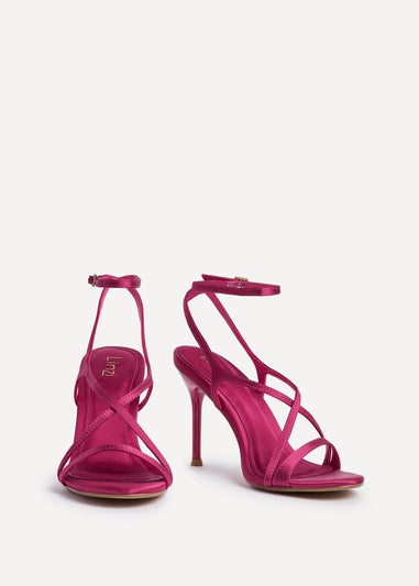 Linzi Taliya Fuchsia Satin Strappy Stiletto Heels