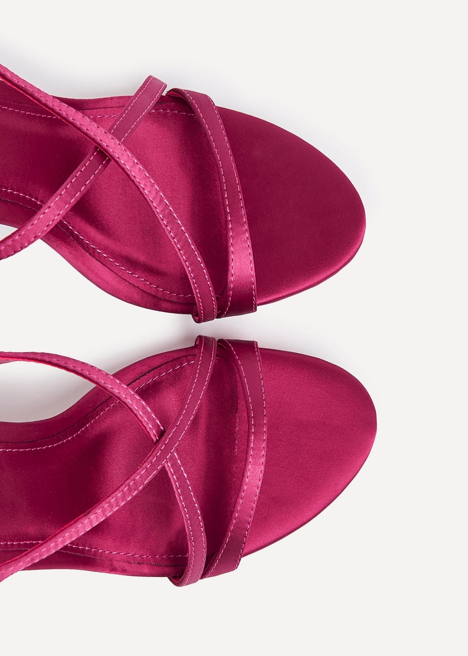 Linzi Taliya Fuchsia Satin Strappy Stiletto Heels