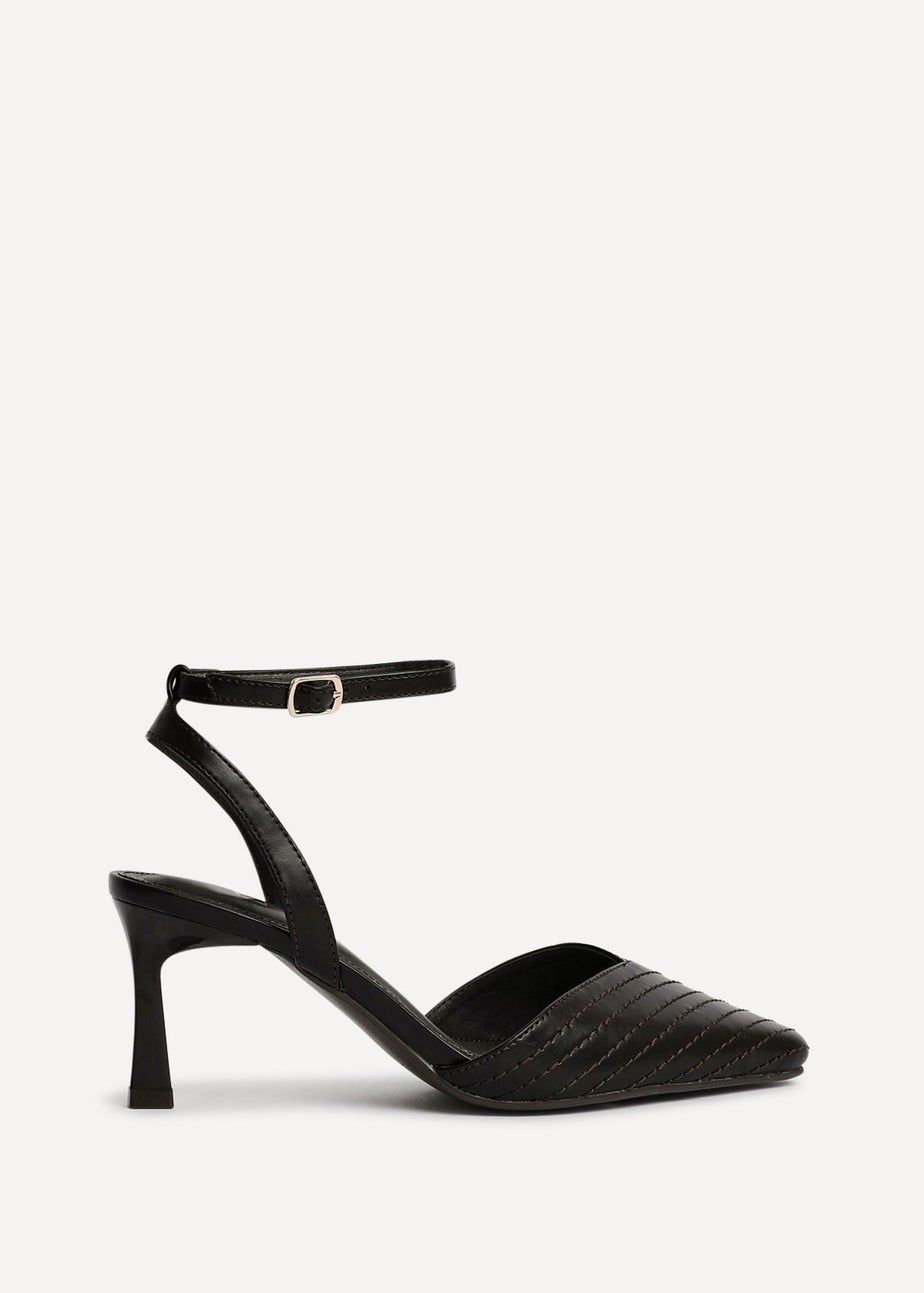 Linzi Siren Brown Faux Leather Quilted Court Heel