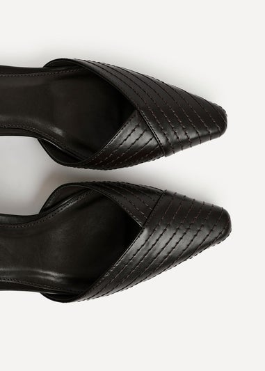 Linzi Siren Brown Faux Leather Quilted Court Heel