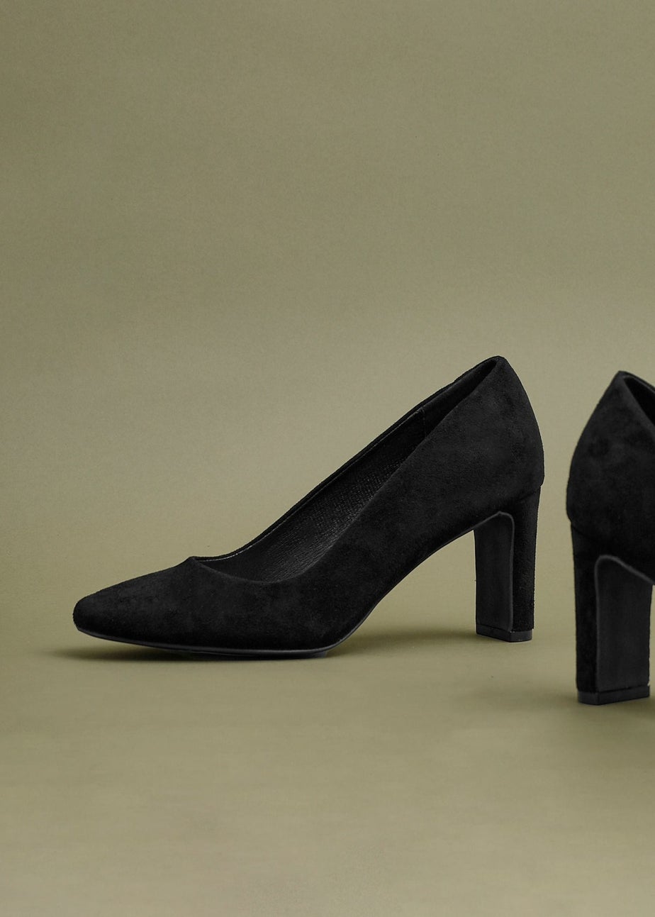 Linzi Agenda Black Faux Suede Modern Style Court Heel